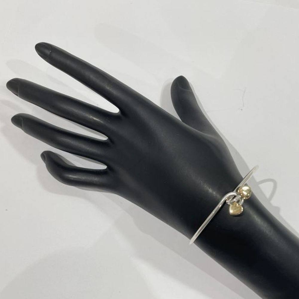 Tiffany Solid Double Heart Bangle Silver Gold - image 7